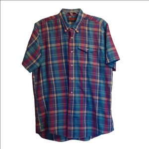 JOS. A. BANK SPORTSWEAR, MENS PLAID, SHIRT, SIZE LARGE, 16- 16 1/2.